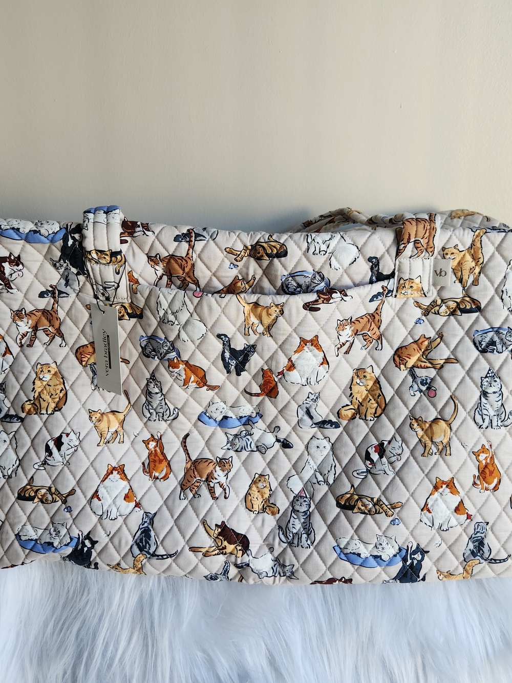 Vera Bradley a cat's life Extra Large (XL) Traveler Duffel Bag NWT - Picture 3 of 10